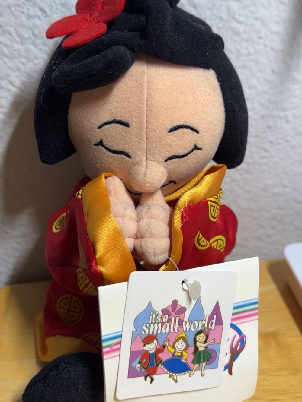 It's a Small World Asian Doll Plush - Red & Gold Outfit